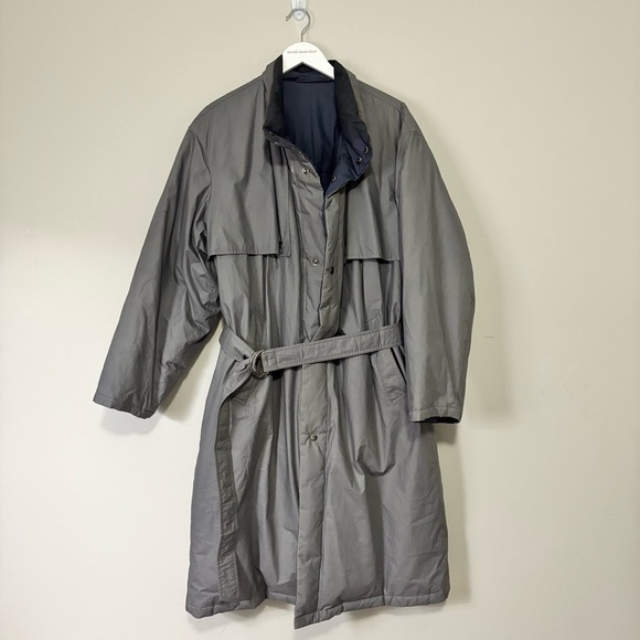 RIKSON Men’s Gray Blue SVEN Puffer Jacket Belted Long Down Filled Germany Sz 52